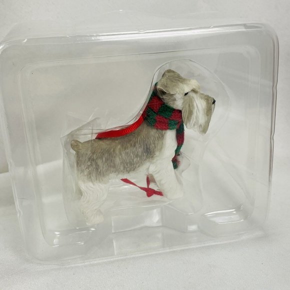 Sandicast Christmas Ornament, Gray Schnauzer Dog Hand Painted Animal - Picture 10 of 10